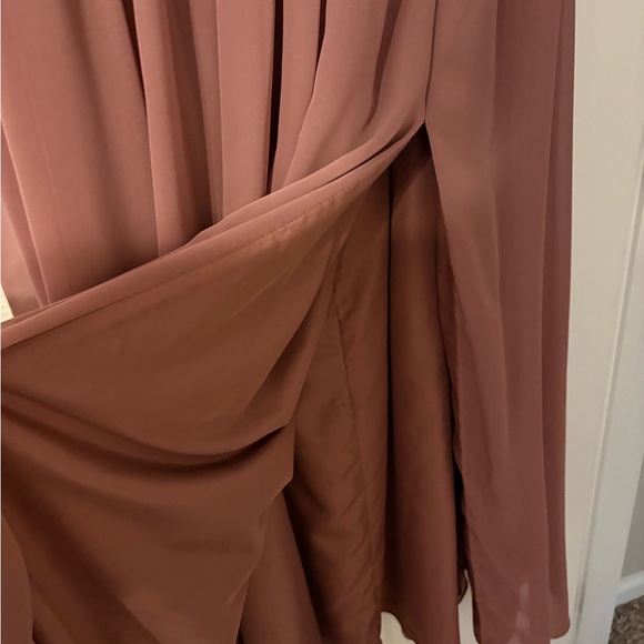 Azazie Alia Amethyst Chitfon Ruched Empire Maxi Dress with High Slit - Picture 6 of 6